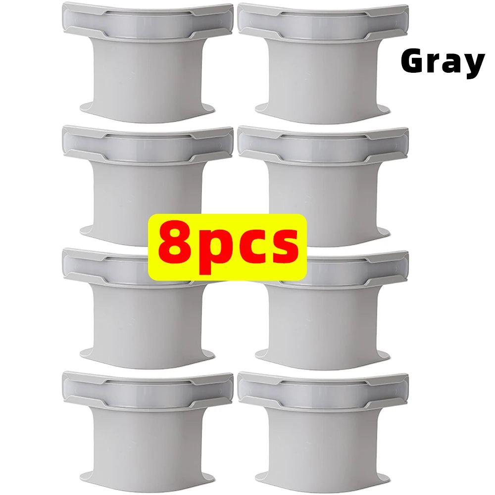 Gray invisible bedsheet corner tightener clips sold in a pack of eight