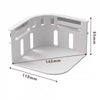 A white plastic organizer tray with multiple slots and a slanted base, shown from above.