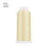 A roll of gold polyester embroidery thread with a white core and white base.