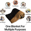 A single, multi-purpose knit blanket shown with various uses including travel, nap, picnic, camping, beach, and car applicati