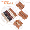 A collection of PU leather zipper frames in various brown and black shades for handmade crochet bags.