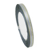Roll of 6mm gold-edged satin ribbon in gray for gift wrapping and crafts