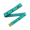 A teal fiberglass body measuring tape showing markings up to 10 inches.