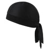 Black paisley print unisex headwrap tied in a knot