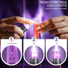 Hands are using an ergonomic crochet hook set with LED lights to work on dark yarn.