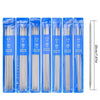 A set of stainless steel double-pointed knitting needles in various sizes, packaged in clear plastic.