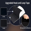Close-up view of an upgraded hook and loop tape showing the loop, hook, and strong back adhesive for blackout curtains.