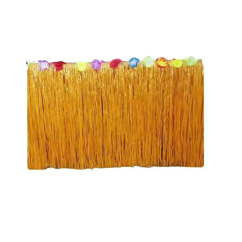 Tropical Raffia Grass Table Skirt for Luau & Beach Parties
