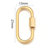 Gold stainless steel heart-shaped screw lock carabiner clasp for jewelry making