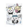 A white flannel throw blanket featuring a Kawaii Chiikawa cartoon design with cute animal characters and musical notes.