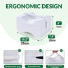 White memory foam knee pillow for side sleepers with reliable elastic straps and removable cover