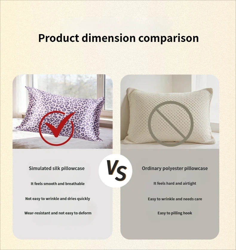 Comparison of a simulated silk pillowcase versus an ordinary polyester pillowcase.