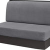 Gray stretch jacquard seat covers designed for vehicle upholstery.