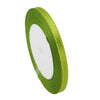 Roll of 6mm gold-edged satin ribbon in lime green color
