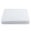 A white solid elastic sofa cushion slipcover.