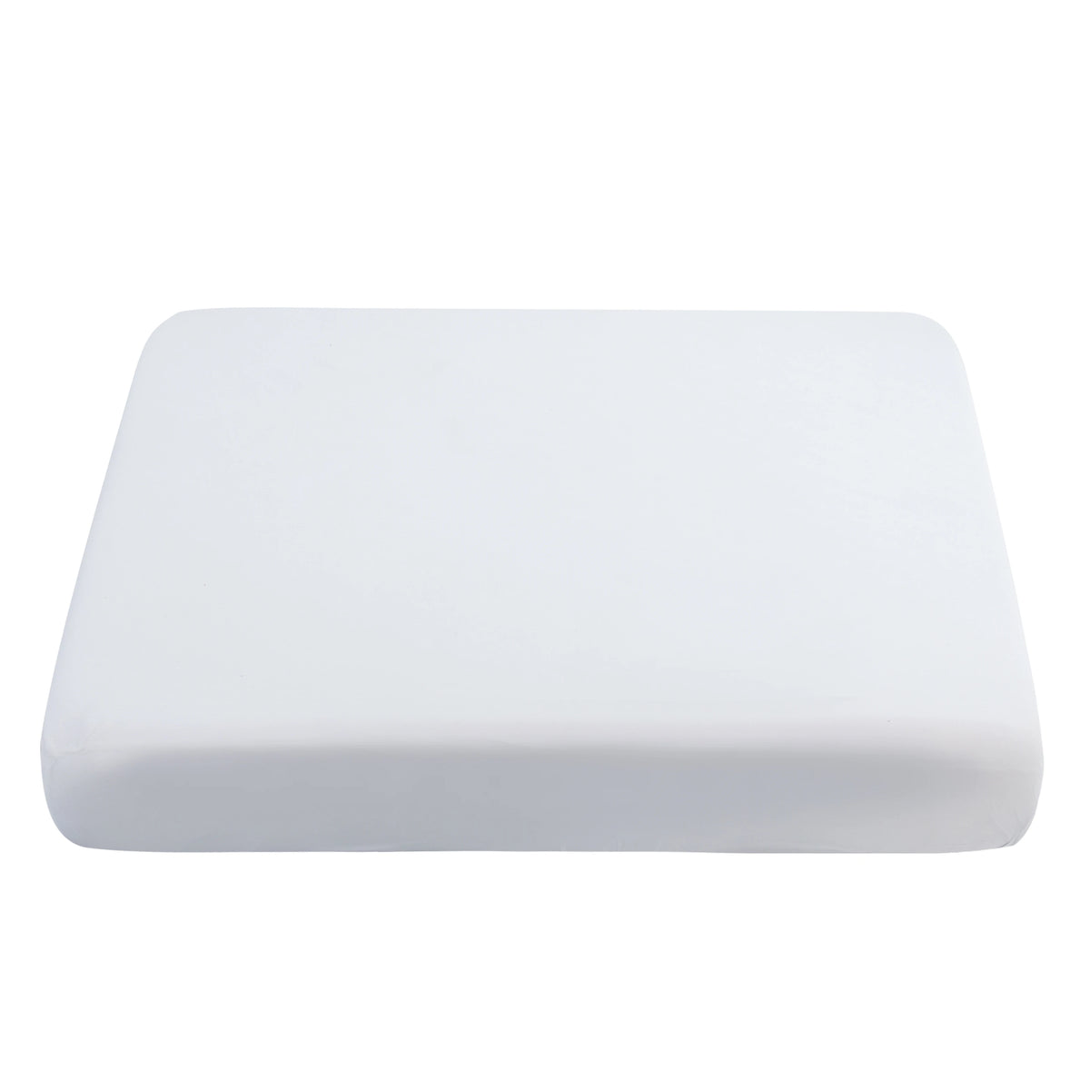 A white solid elastic sofa cushion slipcover.