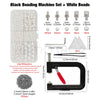 Black beading machine set with white beads and various sized beads for crafting