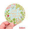 Light blue embroidered patch featuring a butterfly and leaves with the text DON'T FORGET TO LOOK UP