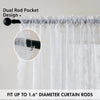 Dual rod pocket design for a sheer vintage floral lace curtain, fit up to 1.6 inch curtain rods.