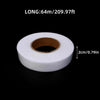 Roll of white heavy duty double-sided iron-on hem tape with dimensions 64m or 209.97ft