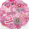 A collection of pink embroidered applique patches featuring various floral, skull, and decorative designs for DIY projects.