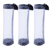 Three clear mesh hanging trash bags with black loops for kitchen and bathroom organization