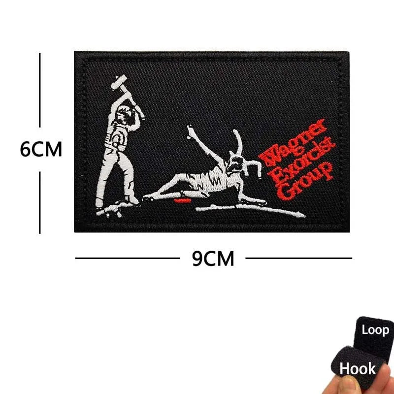 Blackbeard skull pirate flag embroidered patch with hook and loop backing
