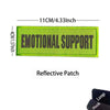 A rectangular lime green reflective patch embroidered with the text EMOTIONAL SUPPORT