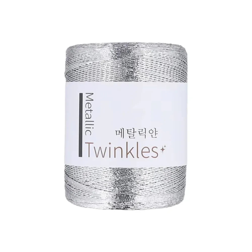 Spool of metallic twinkles yarn for crafting