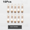 Ten replacement metal zipper pulls in a wave golden finish for bags and luggage.