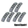 Six gray silicone pan handle covers for heat resistant pot handle protection