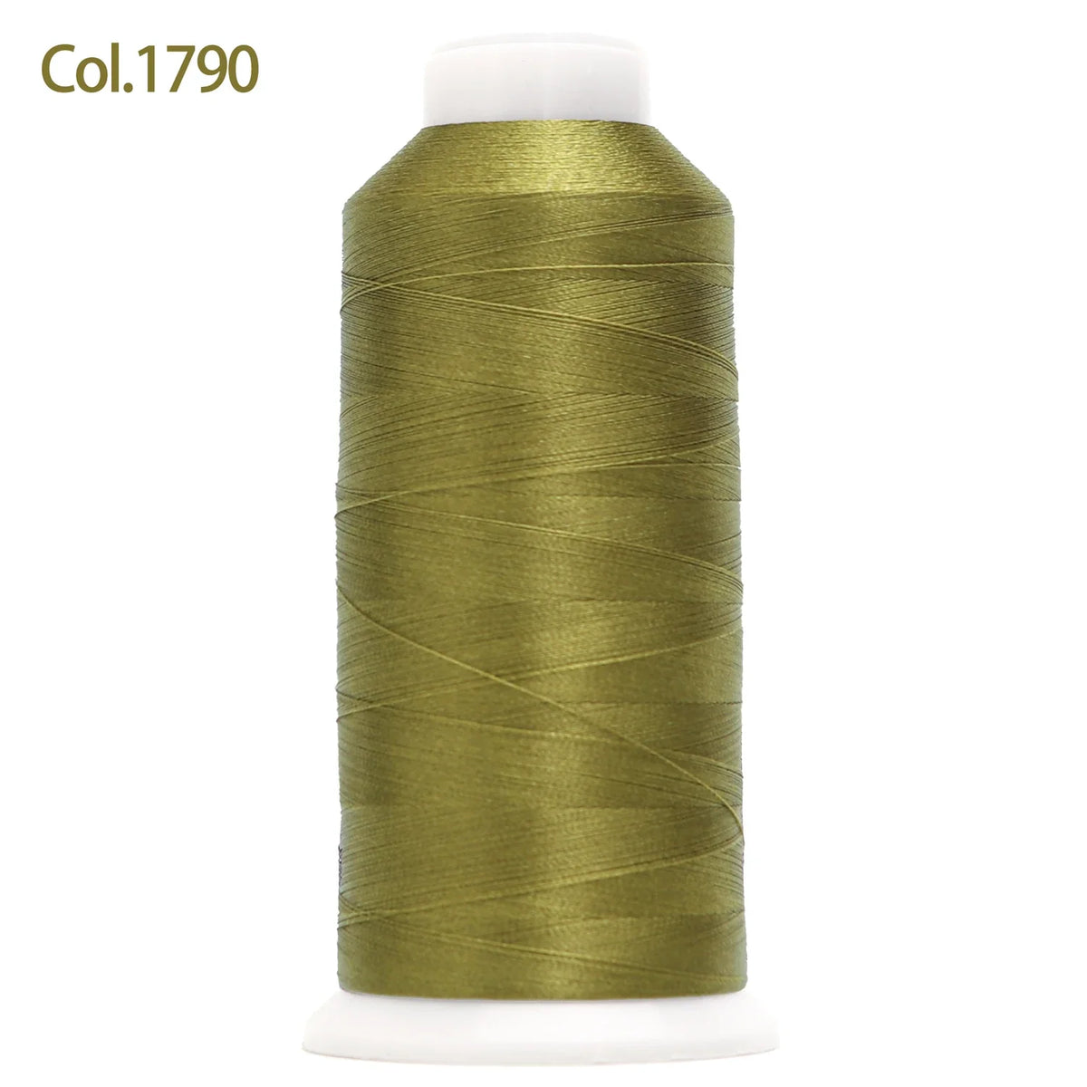 Spool of gold olive embroidery thread labeled Col.1790