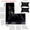 A black cat pattern quilt cover set featuring various dimensions and designs for 2D flat printing.