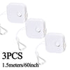 Three white retractable double-sided measurement tapes with 1.5 meters length shown.