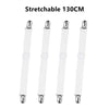 Four clear stretchable bed sheet corner straps measuring 130cm