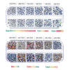 A set of crystal hot fix rhinestones in various sizes and colors packaged for crafting projects.