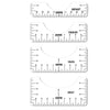 A set of alignment rulers showing measurements for Infant, Toddler, Youth, and Adult sizes.