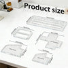 A collection of clear plastic sewing pattern templates in various sizes for DIY bag making projects.