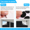 Instructions showing two ways to paste blackout window shades: using a hook and loop fastener or a round double-sided non-mar