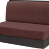 A dark brown stretch jacquard seat cover for vehicle upholstery.
