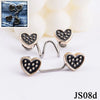 Silver adjustable alloy button clip with heart-shaped buttons for jeans waist tightening