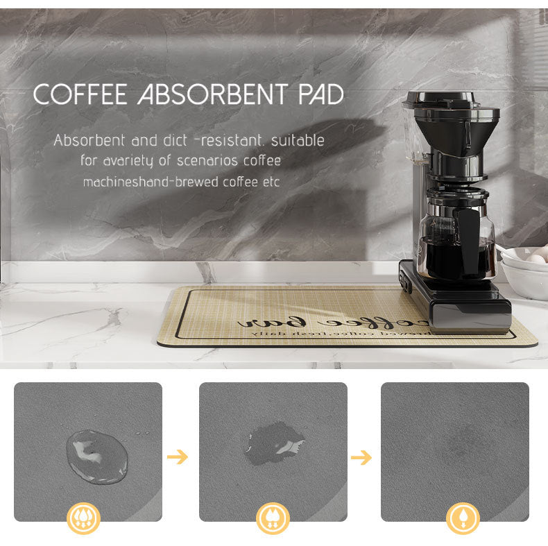 Coffee absorbent pad used as a drainer mat for coffee machines