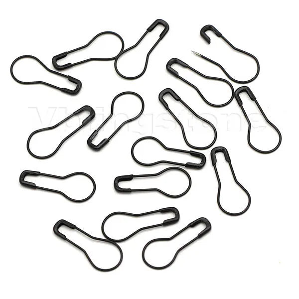 A collection of 100 gourd-shaped locking safety pins for knitting and sewing.
