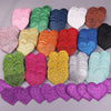 A collection of five packs of glitter iron-on embroidered love heart star patches in various colors and shades.