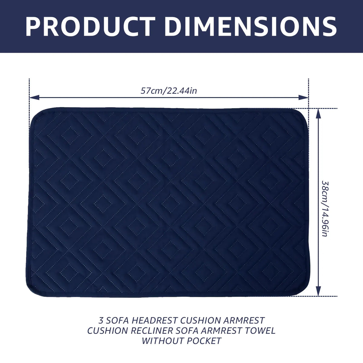 Navy blue sofa armrest cushion recliner towel without pocket