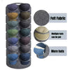 A felt hat storage rack organizer with multiple slots for hanging hats.