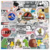 A collage of funny meme decals featuring various text and cartoon characters on a white background.