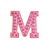 Pink rhinestone letter M patch for DIY craft project
