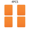 A set of four orange iron-on fabric repair patches.
