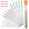 Stainless steel large eye hand sewing needle kit with multiple sizes and a storage tube